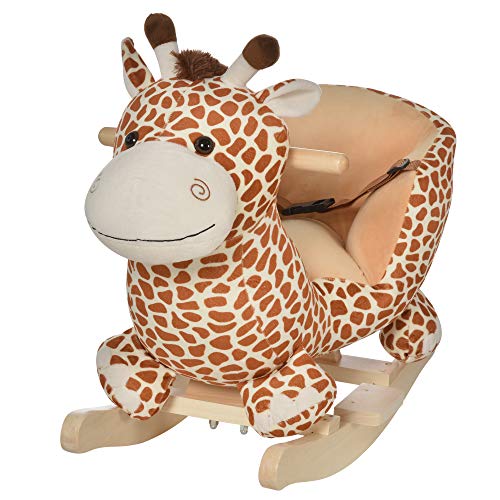 Baloiço para bebés Homcom | 60 x 33 x 45 cm | Madeira e pelúcia HOMCOM - Móveis de exterior - baloiço, bebés, homcom, madeira, Pelúcia