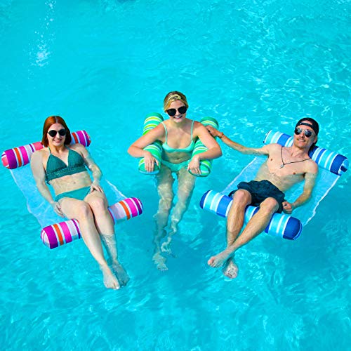 Sloosh Conjunto 3 Espreguiçadeiras Insufláveis Para Piscinas Joyin Inc - Colchões e espreguiçadeiras de piscina - 3 espreguiçadeiras, insufláveis, piscinas, 2 posições