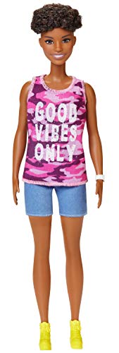 Boneca Barbie Fashionista 1/6 Morena Rizada Barbie - Bonecas - 