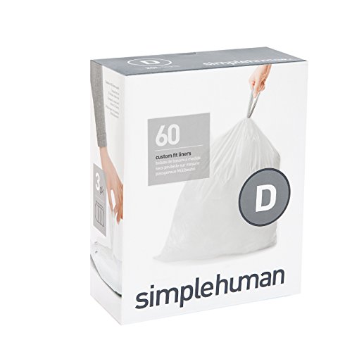 Simplehuman Set Bolsas Basura (D) 20 L, Pack de 60 simplehuman - Sacolas de lixo - bolsas basura, 20 l, pack 60