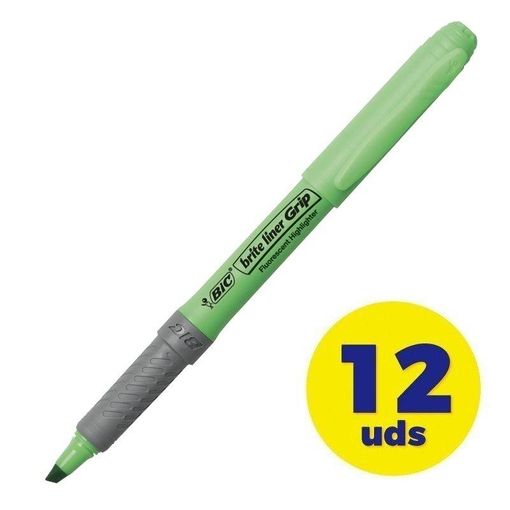 Marcador Fluorescente BIC Highlighter Verde BIC - Marcadores e marcadores de texto - fluorescente, verde, biselada, ponta grossa