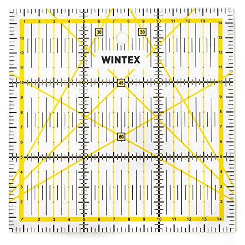 Régua WINTEX 15cmx15cm (Recondicionado Como Novo) eSpring GmbH - Ferramentas de medição e marcação de artesanato - regulações, divisão cores, indicador ângulo, esquerda direita, fácil limpeza