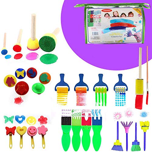 Conjunto de Espátulas e Pincéis para Pintar com Espuma 30 Unidades Harxin - Pincéis de pintura - espátulas, pincéis, pintar, espuma