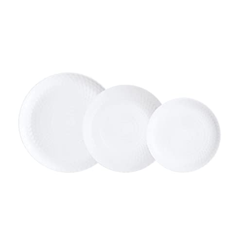 Conjunto de Talheres LUMINARC Pampille (18 peças) ADI - Pratos - vidro, 18 peças, reciclável, branco