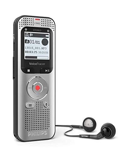 Gravador de voz Philips DVT2050 | Prateado (Gravação) Philips - Gravadores de voz - 8 gb, mp3, wav, disco rígido
