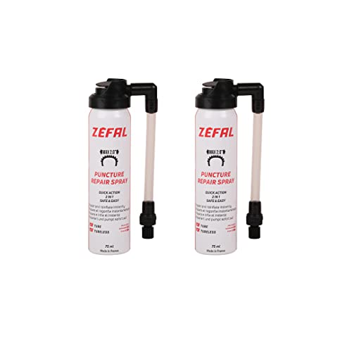 Zefal Pack Repair Spray 2 x 75 Ml (Recondicionado Como Novo) Zefal - Acessórios para pneus de veículos automotores - repara, furos, 75 ml, rápida, duradoura