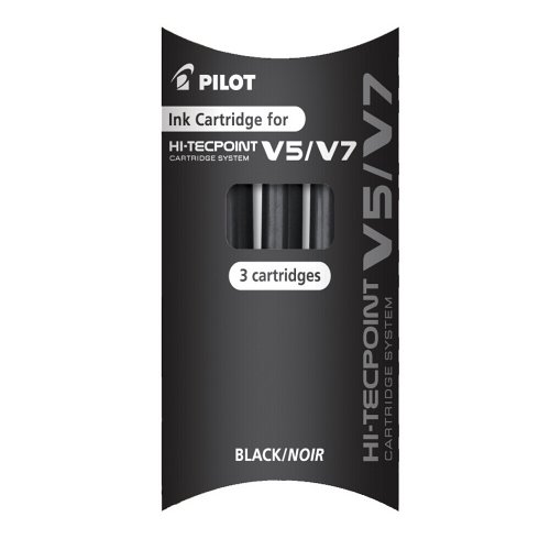 Recarga de Canetas PILOT V5 RT Preto (3 Un) Pilot - Tinta e recargas de caneta - recarga, caneta, pilot, v5 rt, preto