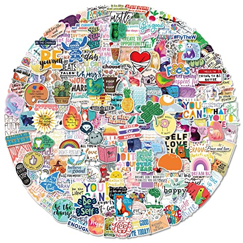 Autocolantes Inspiracionais POSITIVA 200 Unidades FOCRI - Materiais de arte e artesanato - 200 unidades, citações motivadoras, vinil impermeável