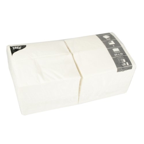Conjunto de Lençóis para Mesa Papstar 14234 PAPSTAR - Guardanapos de papel - branco, poliéster, 33x33 cm