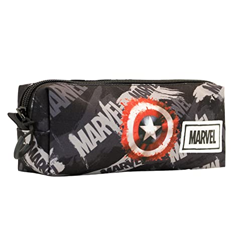 Estojo MARVEL Capitão América (Cinzento - Poliéster) KARACTERMANIA - Estojos para canetas e lápis - capitão américa, poliéster, cinzento