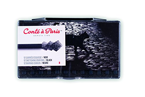 Conjunto de 12 Quadrados de Desenho CONTE À PARIS COLART - Pasteis de cera - 12 quadrados, desenho, conte à paris, preenchimento