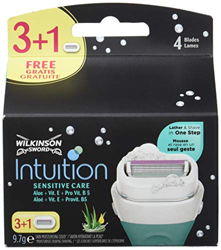 Lâmina de Barbear WILKINSON Razor Blade Intuition Naturals Sensitive Care 4 WILKINSON - Lâminas e navalhas de barbear - recarregável, preto, resistente à água