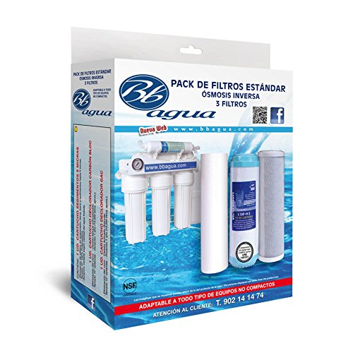 Filtro de água PURA VITAL (3 unidades) (Recondicionado Como Novo) Bbagua - Filtros de água em linha - osmose inversa, carvão ativo, polipropileno, carvão granulado