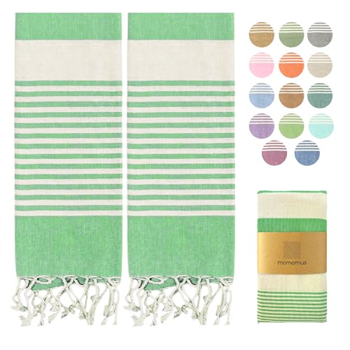 Toalha MOMOMUS Pack de 2 Foutas XL Verde (Algodão - 90 x 180 cm) MOMOMUS - Toalhas de praia - 90x180 cm, 100% algodão, fouta verde