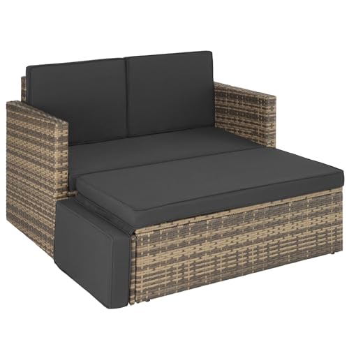 Conjunto de Jardim TECTAKE (Castanho - Poli-Rattan - 58x72x81 cm) TecTake - Móveis de exterior - castanho, poli-rattan, 58x72x81 cm