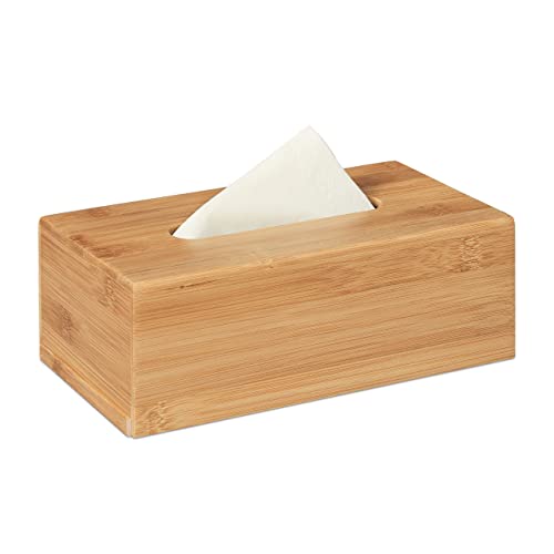 Caixa de Arrumação Relaxdays 12X24X7.5cm Madeira Relaxdays - Porta-lenços faciais - madeira, 12x24x7.5cm