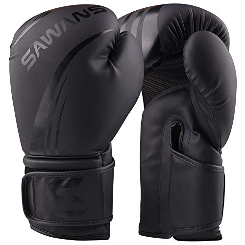 Luvas de Boxe SAWANS (Preto - 10 Un) SAWANS - Equipamento de proteção para boxe e artes marciais - boxe, preto, 10 unidades