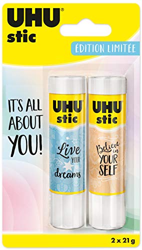 Cola Adesiva UHU Sticks White (21g - 2 Un) UHU - Adesivos e ímãs para artesanato - 21g, 2 unidades, superfície, aplicável