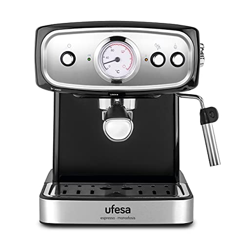 Máquina de café manual ufesa ce7244 prateado preto 850 w 1,5 l Ufesa - Máquinas de café espresso - manual, 850 W, 1,5 L, preto, prateado
