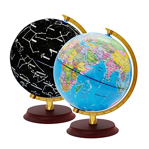 Globo Terrestre 20 cm com Base de Madeira EXERZ Exerz Limited - Conjuntos de ciência e exploração - 20 cm, base de madeira, educativo, político, astronómico