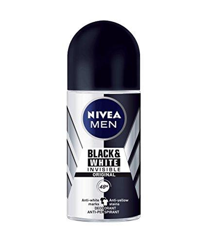 Nivea Roll-On Invisible For Black And White Men Original 6 X 50 Ml NIVEA - Banho e corpo - nivea, roll-on, invisible, homens, branco, preto