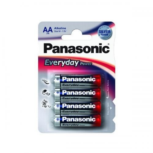 Pilha Recarregável PANASONIC LR6EP-S/4BP Panasonic - Baterias de uso geral - 3400 mAh, universal, aa, preto