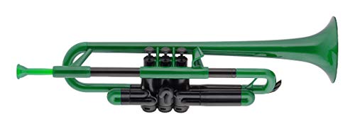 Trompete com Embucha e Capa PTRUMPET 700628 Verde pTrumpet - Trompetes e cornetas - trompete, embucha, capa, verde, abs