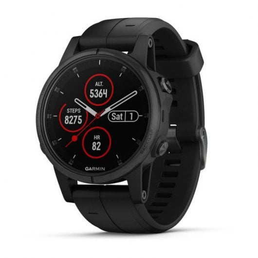 Relógio Desportivo GARMIN Fénix 5S Plus (Bluetooth - Até 11 h de autonomia - Preto) Garmin - Monitores de atividade - bluetooth, 11 h autonomia, resistente à água, metal