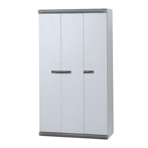 Armário de Jardim GARDIUN Tavira (PVC - 94x39x167 cm) GARDIUN - Caixas de armazenamento externas - pvc, 3 portas, 2 prateleiras reguláveis, 94x39x167 cm