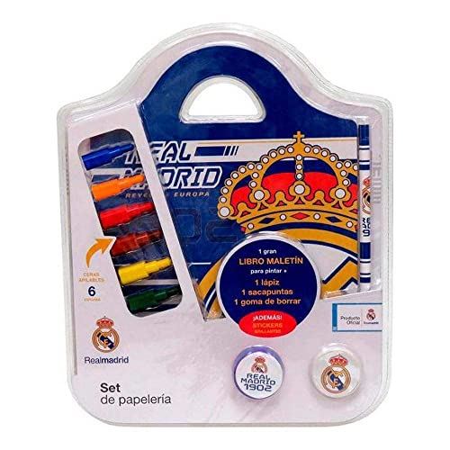 Estojo e Blocos de Notas Real Madrid C.F. (Recondicionado Como Novo) CYP BRANDS - Kits de desenho e pintura - Real Madrid, fecho metálico, 80 páginas, cartão