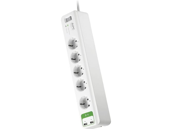 APC PM5U-GR estabilizador de corrente 6 tomada(s) CA 230 V Branco 1,83 m (Electricidade e Domótica) APC - Filtros de linha e supressores de surtos - 6 tomadas, 230 v, visor LED, USB 2x