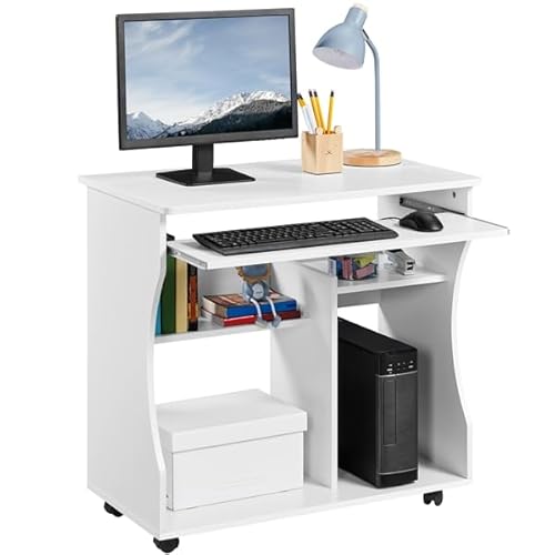 Secretária YAHEETECH Branco (80 x 48 x 76 cm) Yaheetech - Estações de trabalho e cubículos - 80 x 48 x 76 cm, MDF, branco, fibra de polipropileno