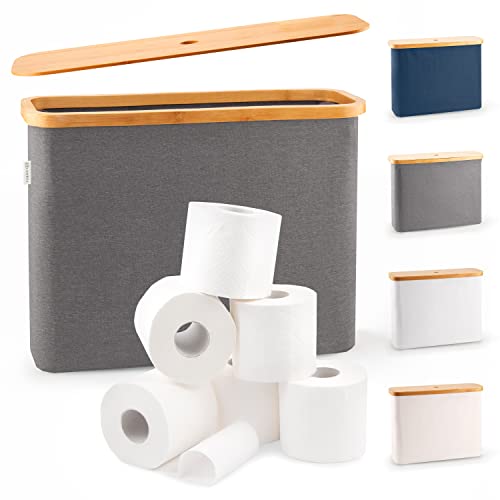 Cesto LONBET 100% Bambu (Plástico - Cinza) LONBET LTD - Porta-papel higiênico - bambu, plástico, cinza