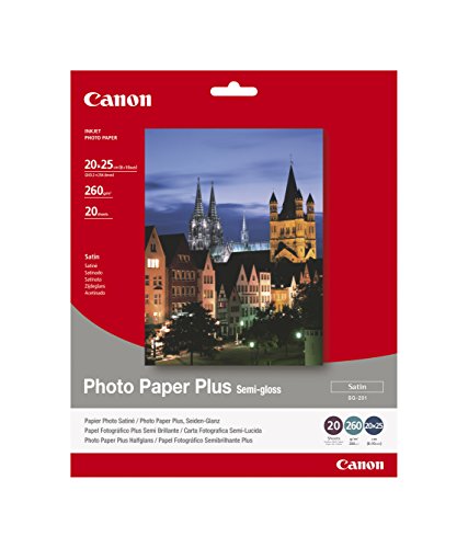 Papel Fotográfico CANON SG-201 (20 x 25 cm) Canon - Papel de impressora e copiadora - papel fotográfico, canon sg-201, gramagem 260g/m², dimensões A4, acabamento mate