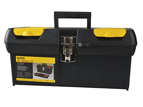 Caixa de Ferramentas STANLEY 1-92-065 (Preto - 16 x 9.5 x 10 cm - Plástico) STANLEY - Caixas de ferramentas - compartimento candado, dobradiça metal, prateleira, interior preto e branco