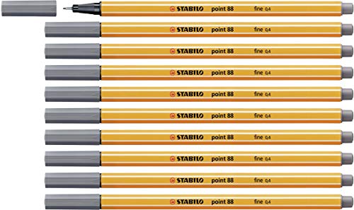 Caneta Fineliner STABILO Point 88 10 peças Stabilo - Canetas - fibra, reforço metálico, ponta fina, 10 peças