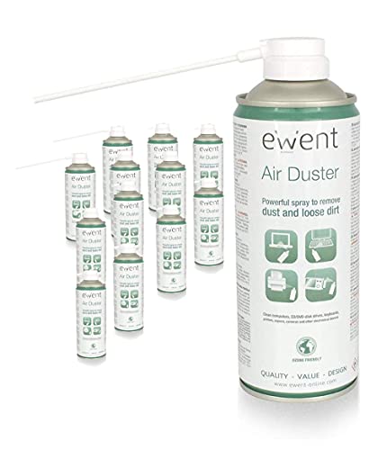 Compressor de Ar Ewent EW5601 | Preto (Aspiração e limpeza) Ewent - Limpeza de eletrônicos - 400ml, fácil de usar, pressão de ar, limpeza