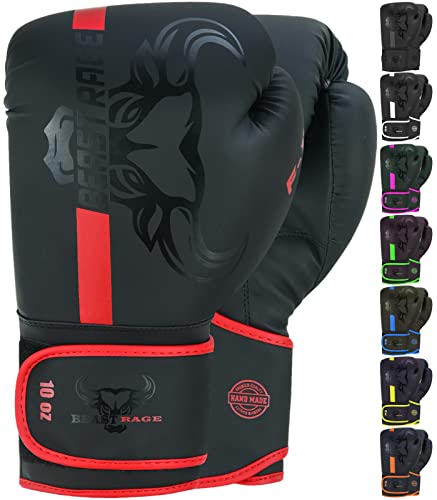 Luvas de Boxe BEAST RAGE Pro Impact (Preto) BEAST RAGE - Equipamento de proteção para boxe e artes marciais - boxe, impacto, pro