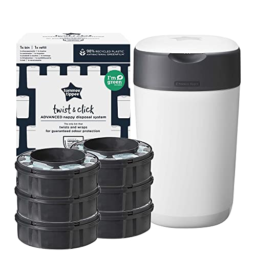 Caixa de Arrumação TOMMEE TIPPEE Twist and Click Tommee Tippee - Carrinhos e caddies de limpeza - twist and click, tampa inteligente, empurrar pólos, manter mãos limpas