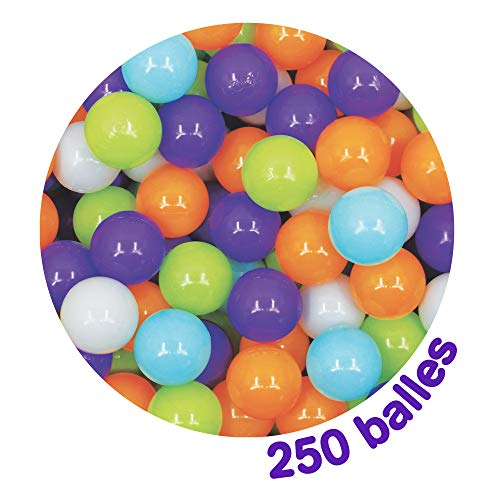 Ludi Balls (Idade Mínima Recomendada: 3 anos) Ludi - Bolas de piscina de bolas - 250 bolas, plástico macio, cores vivas, 3 anos