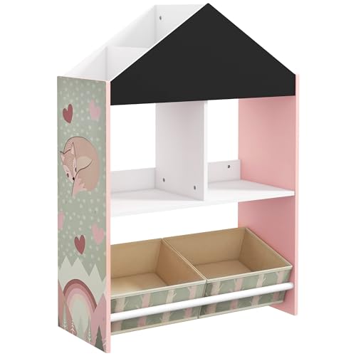 Estante Infantil ZONEKIZ com Prateleira e Gaveta SPANISH AOSOM - Estantes e prateleiras de pé - prateleira, gaveta, infantil