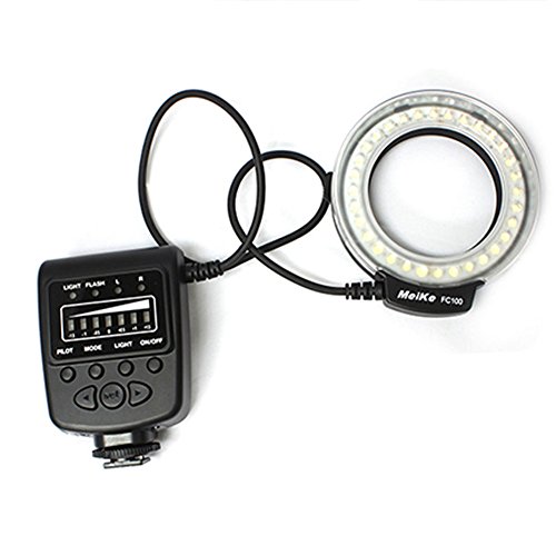 Flash MEIKE MKFC-100 (NG: 60 - Controlo: TTL) Meike - Flashes de câmera - flash macro, led, 15 guia, preto