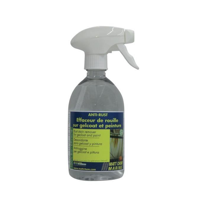 Spray Anti-Rouille ANTI RUST Gelcoat Remover (500ml) MATT CHEM - Tinta - anti-óxido, 500ml, removível, metal