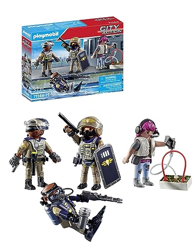 Conjunto de bonecos de brincar PLAYMOBIL City Action PLAYMOBIL - Brinquedos - 37 peças, figuras PLAYMOBIL, escafandro, acessórios