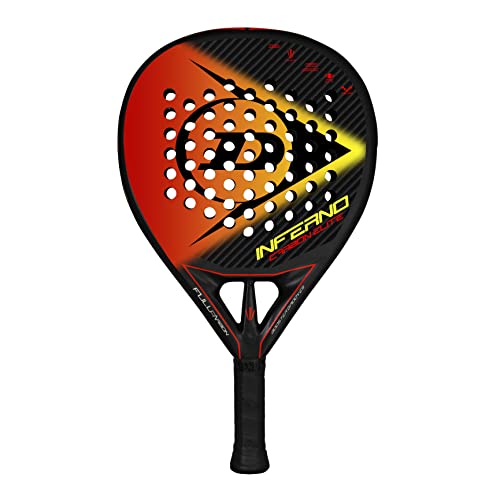 Raquetes de Padel DUNLOP Inferno Carbon Elite (Preto - 18.5x17.5x30 cm) Dunlop - Raquetes de ténis de plataforma e remo - fibra de carbono, 18.5x17.5x30 cm, preto, elite