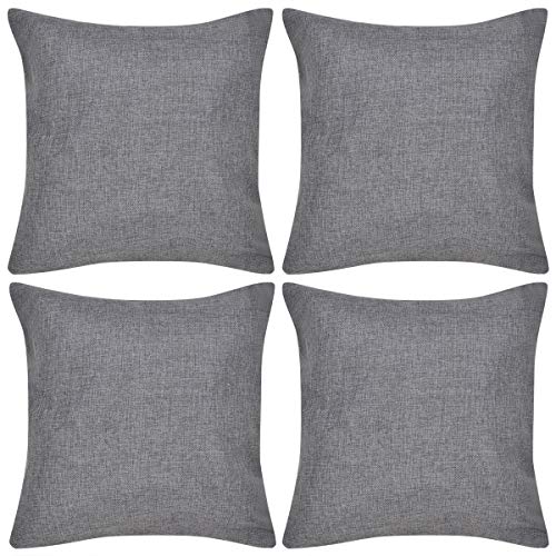 Capa de Almofada VIDEAXL Estilo Linho 4 Pcs 50 X 50 Cm Antracite vidaXL - Almofadas - videaxl, estilo linen, 4 pcs, 50 x 50 cm, antracite