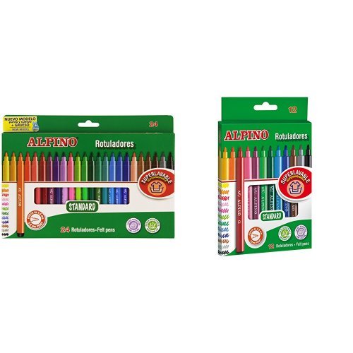 Conjunto de Canetas de Feltro ALPINO 24 Cores (Recondicionado Como Novo) Alpino - Instrumentos de escrita e desenho - 24 cores, feltro, ponta resistente, cores brilhantes