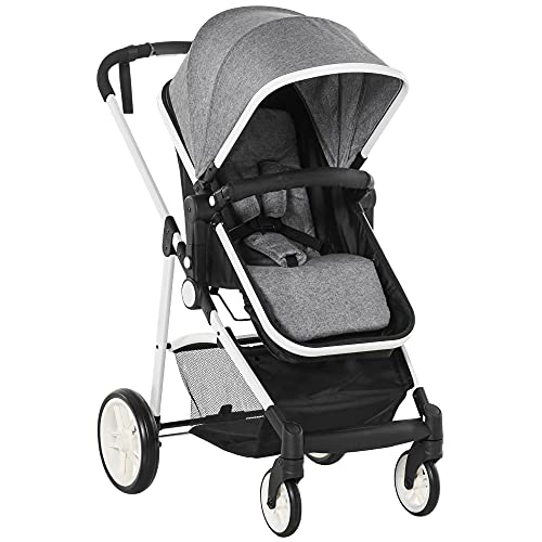 Carrinho de Bebé HOMCOM | 2 em 1 | Cinzento HOMCOM - Carrinhos de bebê - carrinho, bebé, homcom, 2 em 1, cinzento