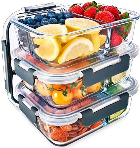 Conjunto de recipientes de comida IGLUU Meal Prep Igluu Meal Prep - Recipientes de armazenamento de alimentos - 6 recipientes, vidro, tampa, meal prep