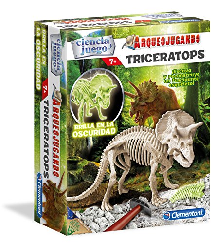 Jogo Educativo CLEMENTONI Triceratops brilha no escuro (Idade Mínima: 3) CLEMENTONI - Jogos - educativo, triceratops, esqueleto, martelo, picareta
